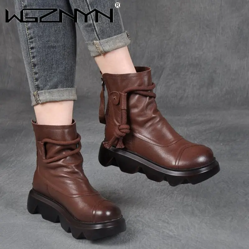 

Новинка, ботинки челси для женщин, осенне-зимние ботинки на молнии, кожаная женская обувь, повседневные ботильоны на плоской подошве в стиле...