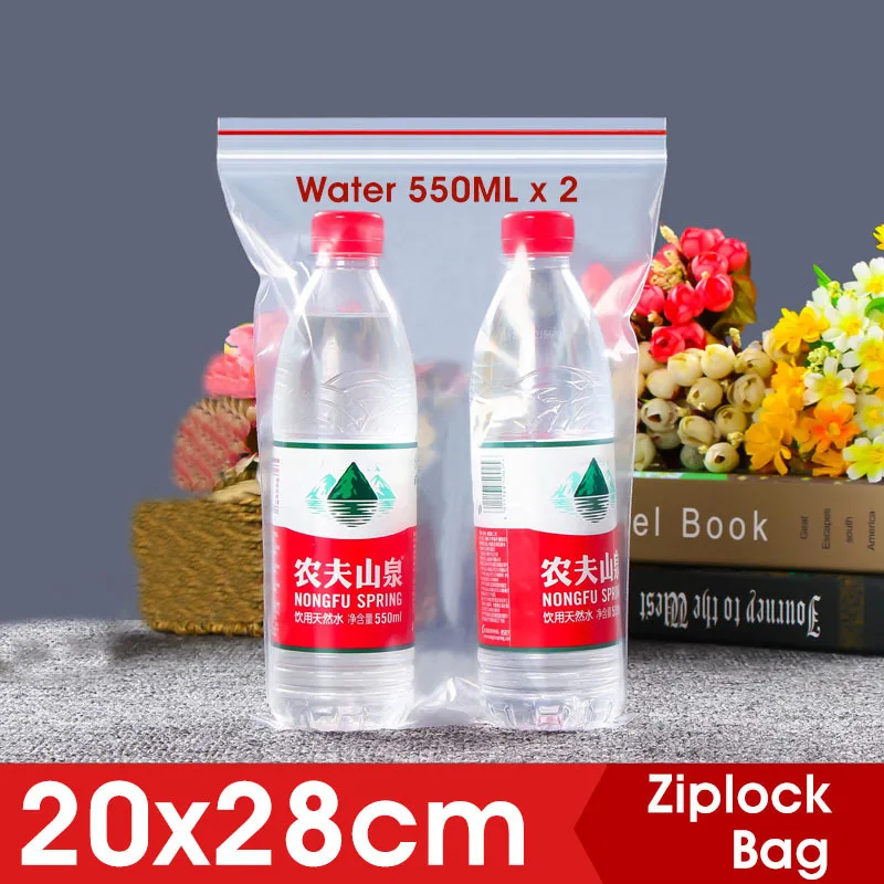

20x28cm Clear Plastic Ziplock Bags Makeup Sundries Zipper Zip Lock Plastic Bags For Food Packing Thick Storage Bag Organizer