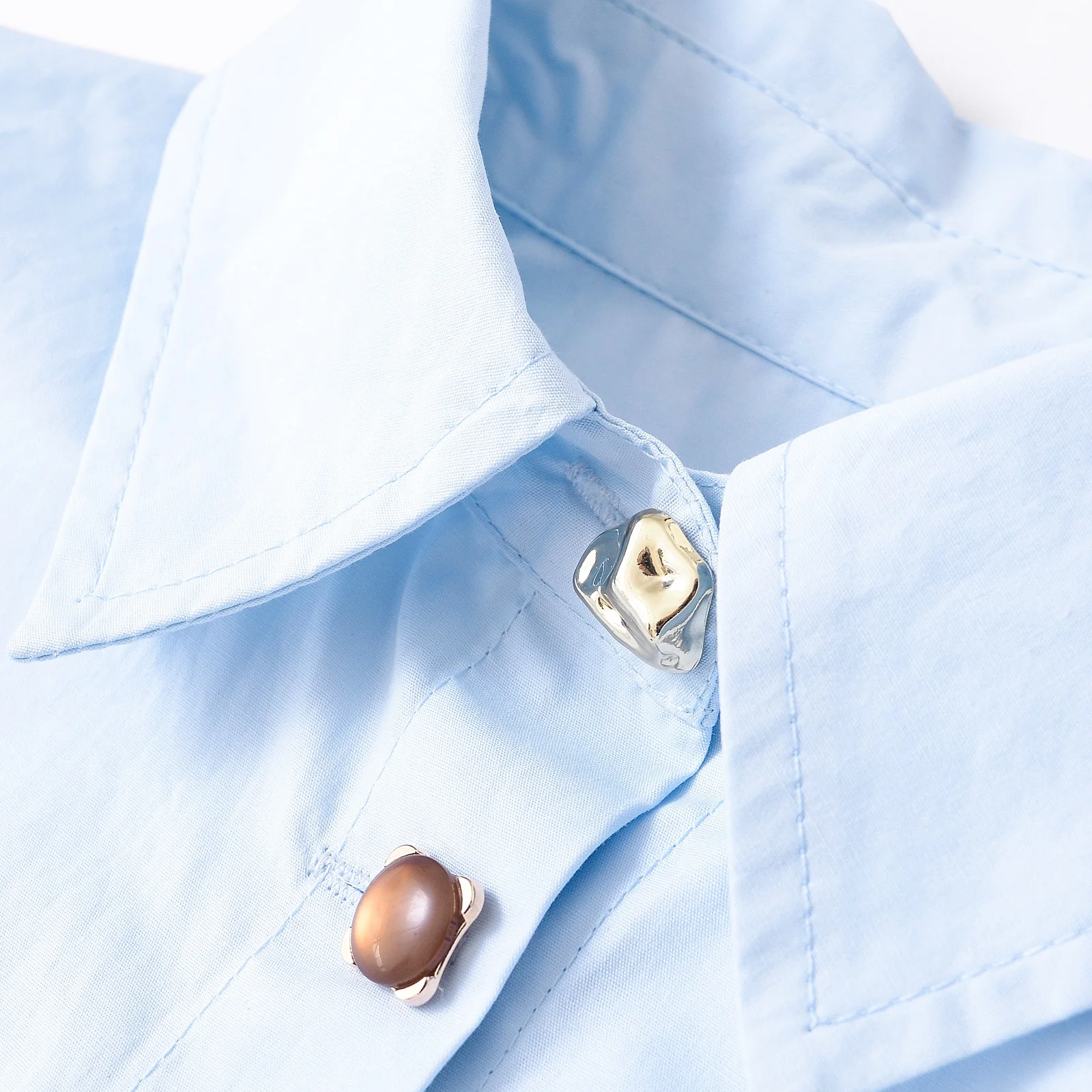 Myst &amp Za 2022 новая летняя рубашка воротник-поло украшение на пуговицах