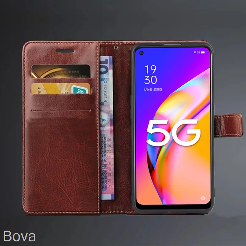 Чехол для OPPO F19 Pro Plus 5G / Reno5 Z чехол с отделением карт из искусственной кожи