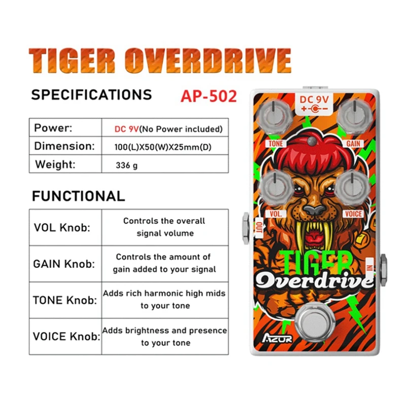 Металлическая гитарная педаль AZOR с эффектами знаков зодиака аксессуары для