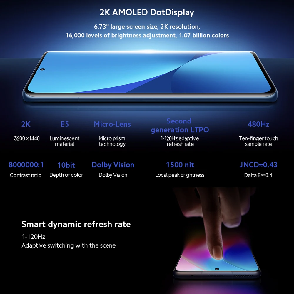 Mi Xiaomi 12 Pro Смартфон Global ROM Телефон Snapdragon 8 10000GB + 256GB 50MP 120W Камера Быстрое зарядное