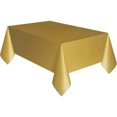 

Plastic Table Cloth Gold Color 137x270 Cm Ergonomic Design Practical Products