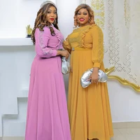 md african chiffon dresses for women plus size pleated kaftan long robe dubai luxury evening dress ankara wedding party outfits