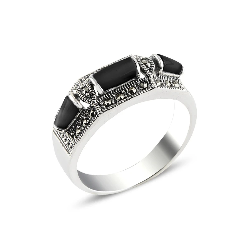 

Серебро 925 пробы из оникса и марказит кольцо