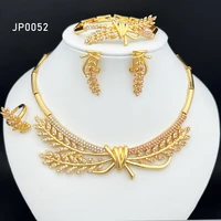 exquisite brazilian leaf shape fashion jewelry sets for women saudi gold color bride jewelry wedding party gifts