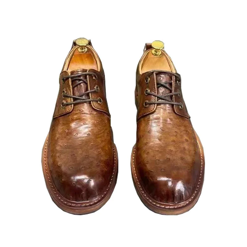 Ostrich Leather Casual Mens Designer Vintage Dress High Quality Italian Shoes Formal Men's Fashion Trend Business Free Shipping
Ostrich Leather Casual Mens Designer Vintage Dress High Quality Italian Shoes Formal Men's Fashion Trend Business Free Shipping