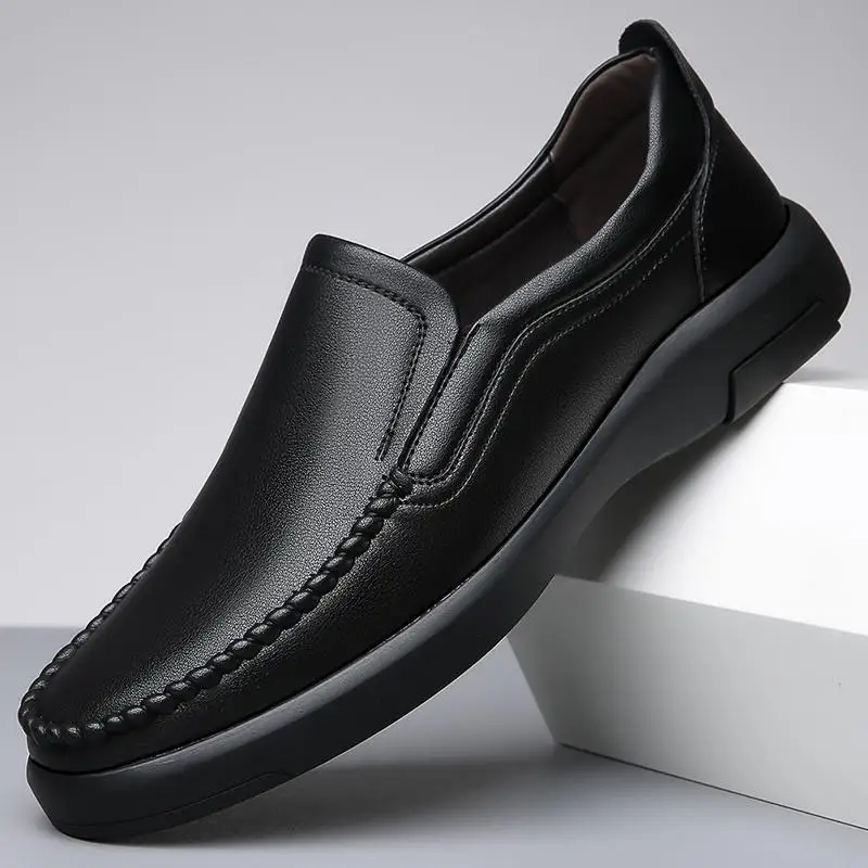 

Men's Shoes Autumn British Business Dress Casual Leather Shoes Men's Black Suit Bridegroom Wedding Height Increasing Big Toe Fas