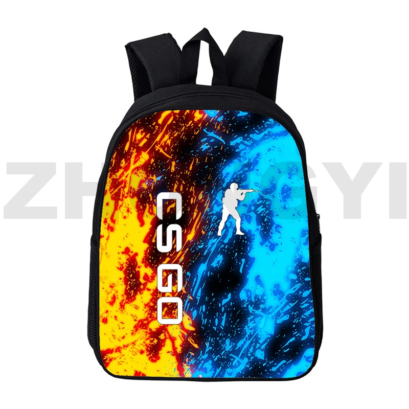 New Waterproof Canvas CS GO Game 3D Backpacks for Teenager Girls 12/16 Inch Anime CSGO School Backpack for College Students