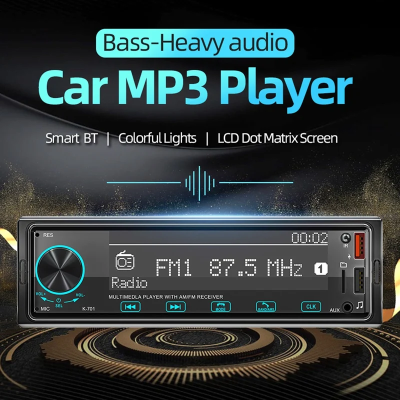 

Автомагнитола 1 Din, автомобильное Bluetooth-радио, автомобильный AUX-In mp3-плеер, FM-радио, USB, автомобильное стерео аудио, FM-радио, музыка, стерео