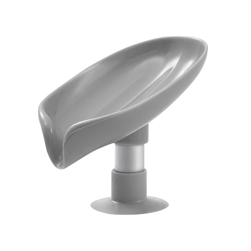 suction cup soap dish box leaf shaped soap holder drain rack toilet soap box perforated free standing travel bathroom accessorie free global shipping
