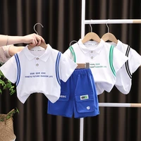 summer baby boy clothes suits children cotton short sleeve t shirtpants sets toddler kids fanshion clothing outfits
