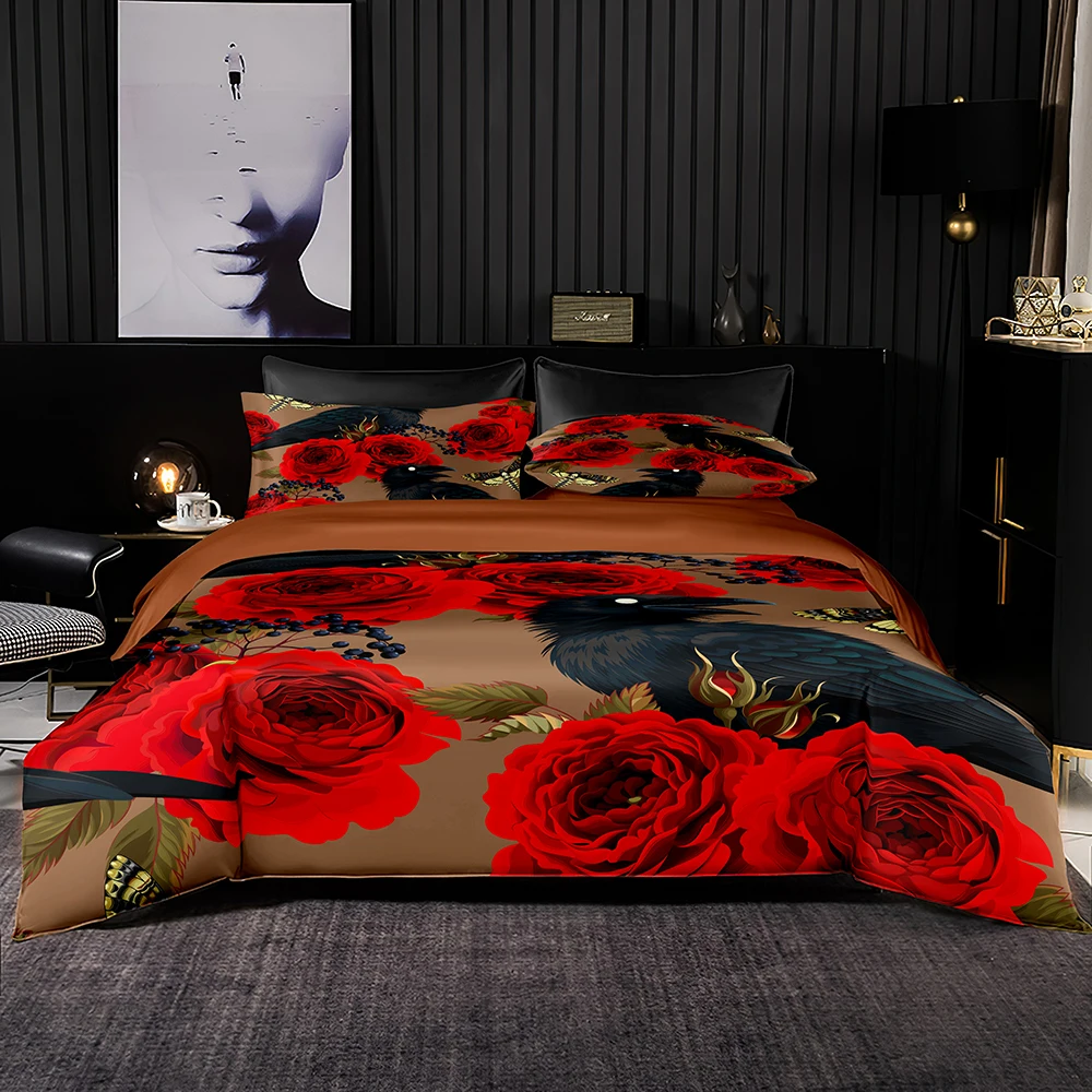 Комплект постельного белья из 2/3 предметов с изящным розовым и белым цветочным