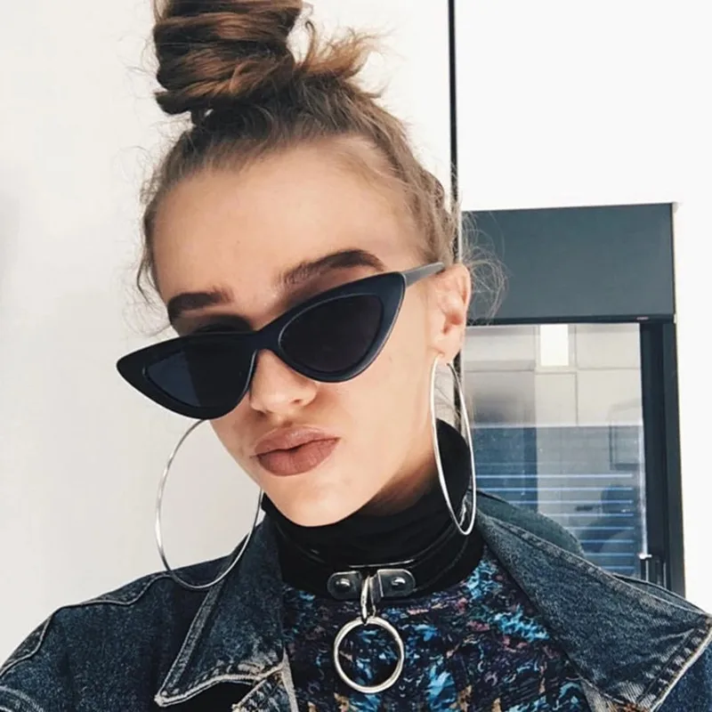 

Cute Sexy Retro Cat Eye Sunglasses Women Small Black Transparent Pink Triangle Vintage Cheap Sun Glasses Red Female Uv400