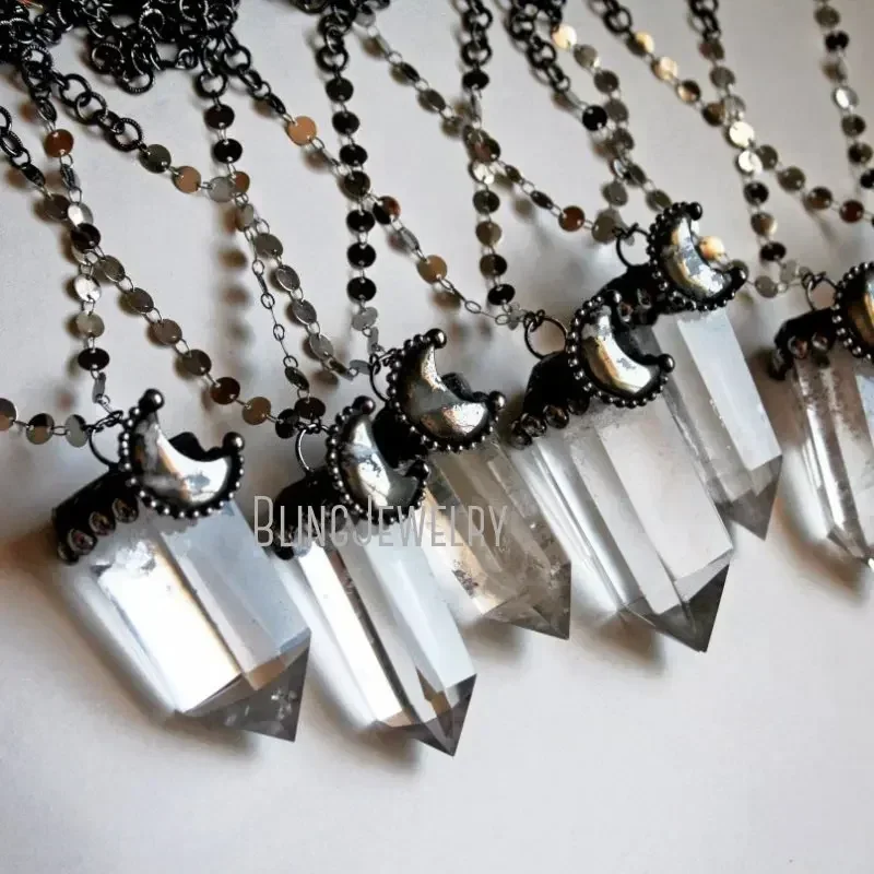 Ожерелье с прозрачными кварцевыми кристаллами 10 шт