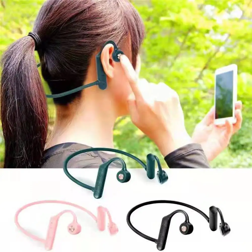 

K79 Bone Conduction Earphone Wireless Waterproof Sports Hands Free Headset With Microphone Noise Cancelling Earbuds new