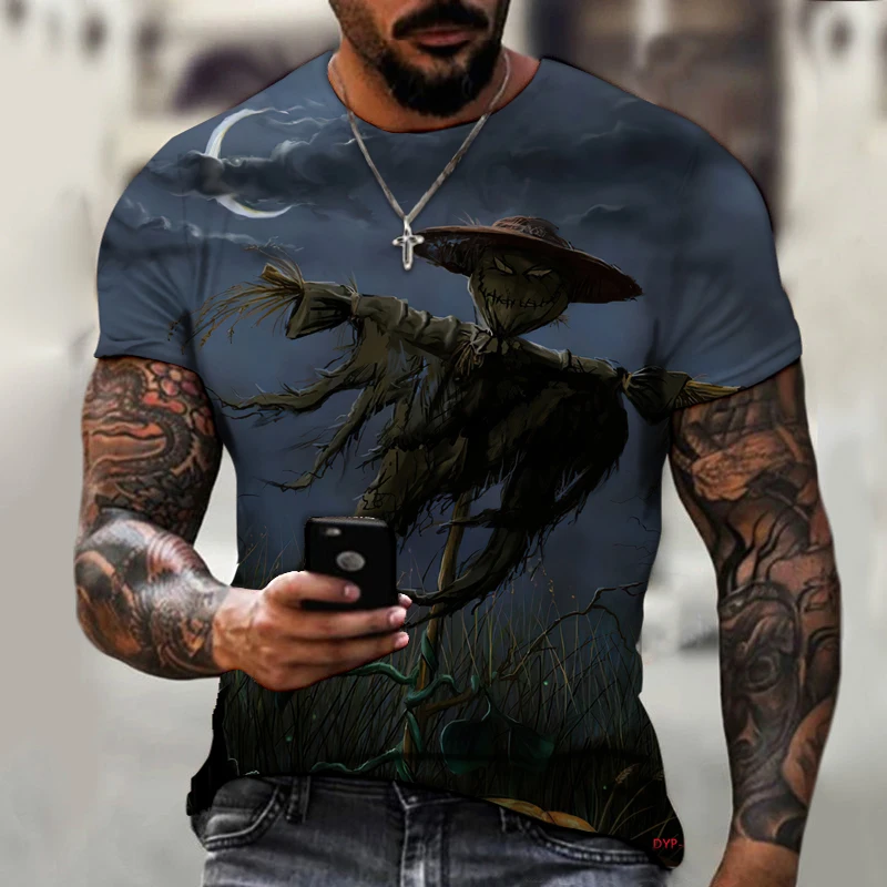 Новинка 2022 мужская рубашка на Хэллоуин футболка с принтом Джека-о-фонаря ужасной