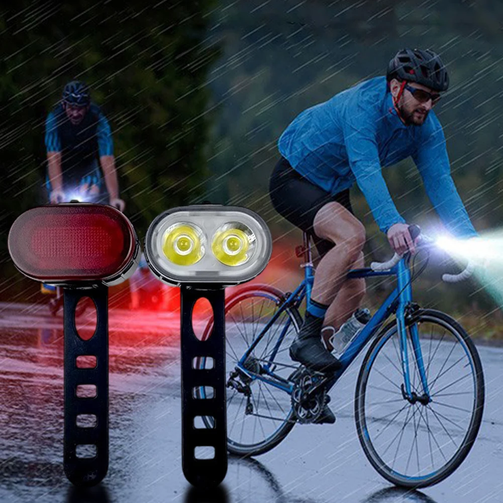 Перезаряжаемые через USB светодиодные велосипедные фонари Передние и задние 200