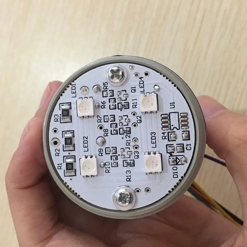 Фото Fordable Mini 3-цветная сигнальная лампа DC 12 В/24 В Маленькая аварийная сигнальная лампа Красный Желтый Зеленый Промышленный фонарь безопасности с зуммером №4