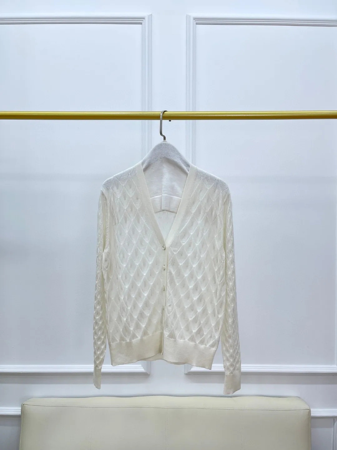 Женский кашемировый кардиган с длинным рукавом