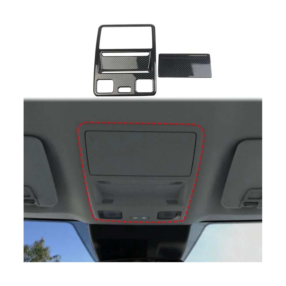 

Внутренняя крыша автомобиля, лампа для чтения, Обложка, отделка, Аксессуары для Ford Maverick 2022 + ABS углеродное волокно