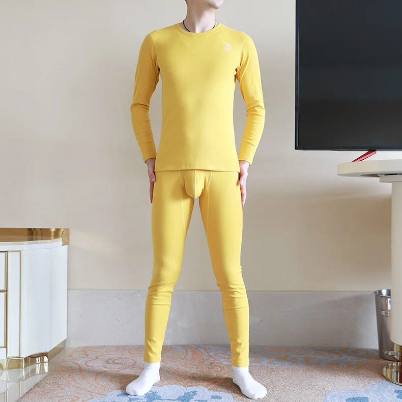 

New Men's Thermal Underwear Suit Men Long Johns Round Neck Slim Winter Autumn Man Basic Thermo Underwear Men Top+ Leggings Sets