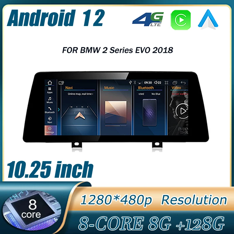 

10.25 Inch Android 12 Car Multimedia Video Player Radio GPS Navigation Wifi 4G DSP FOR BMW 2 Series EVO 2018 System