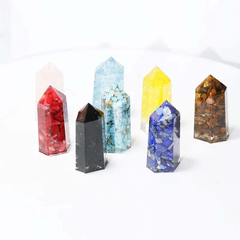 

1pc Natural Stones Crystal Point Wand Treatment Stone Obsidian Turquoise Healing Energy Stone Mineral Crafts Home Decoration