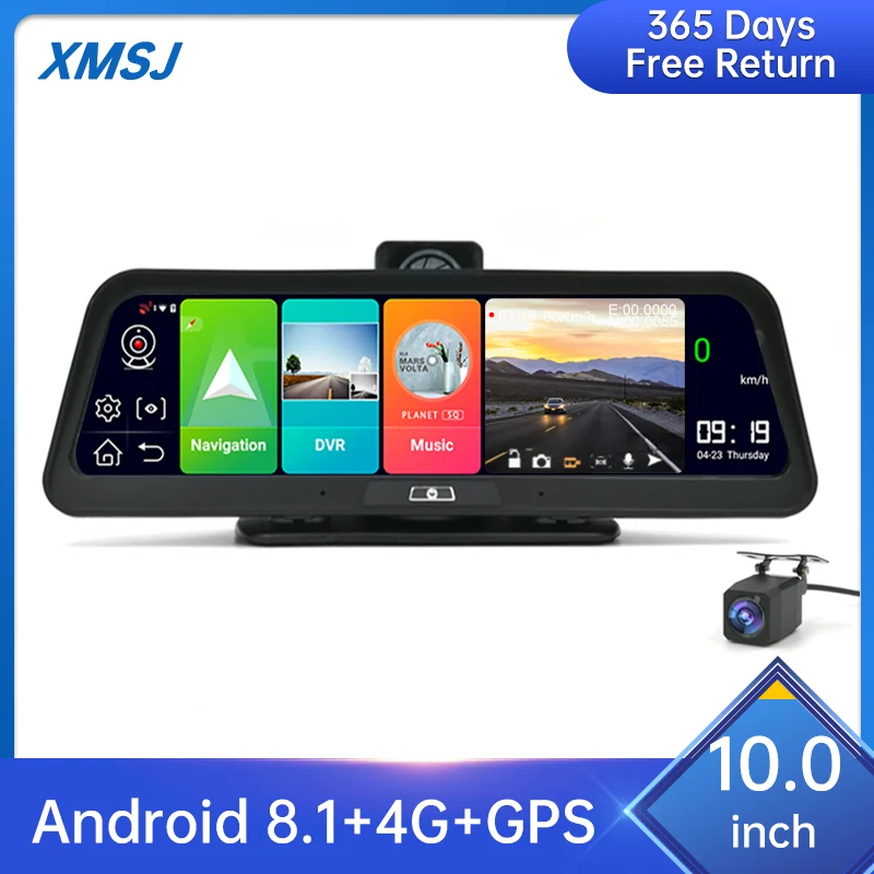 

10" 4G Car DVR Camera GPS FHD 1080P Android 8.1 Dash Cam Navigation ADAS Car Video Recorder Dual Lens Night Vision