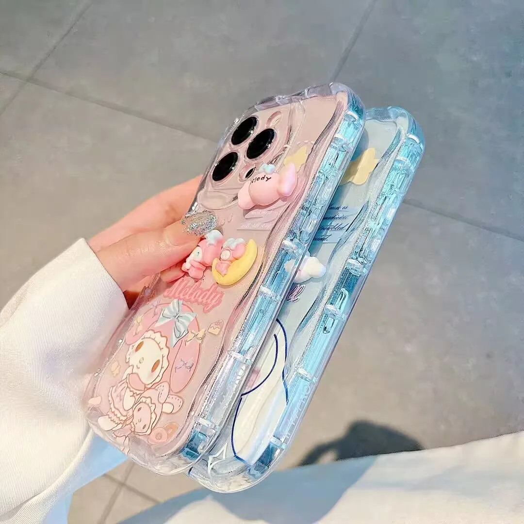 Фото Чехол 3D с мультяшными персонажами Cinnamoroll и Melody для Samsung Galaxy S26 Ultra, S25 FE, S24, S23, S22, S21 Ultra, Plus, FE, A57, A56, A17 5G №3