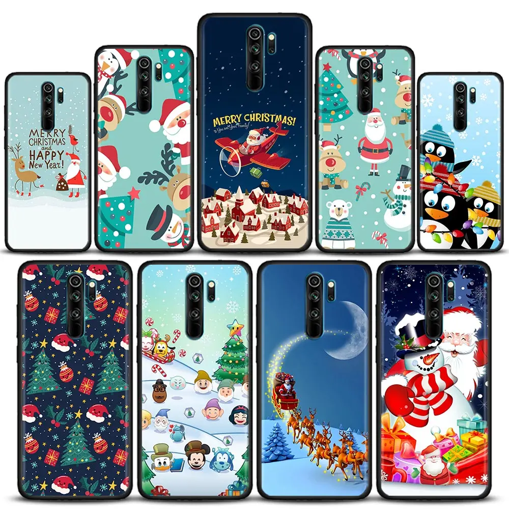 

Funda Xiaomi Redmi 9 C NFC 9T 9A 10 8A 7 6 Case Cover For Red mi K40 K50 Pro Plus Coque Merry Christmas Gift Santa Claus Snowman