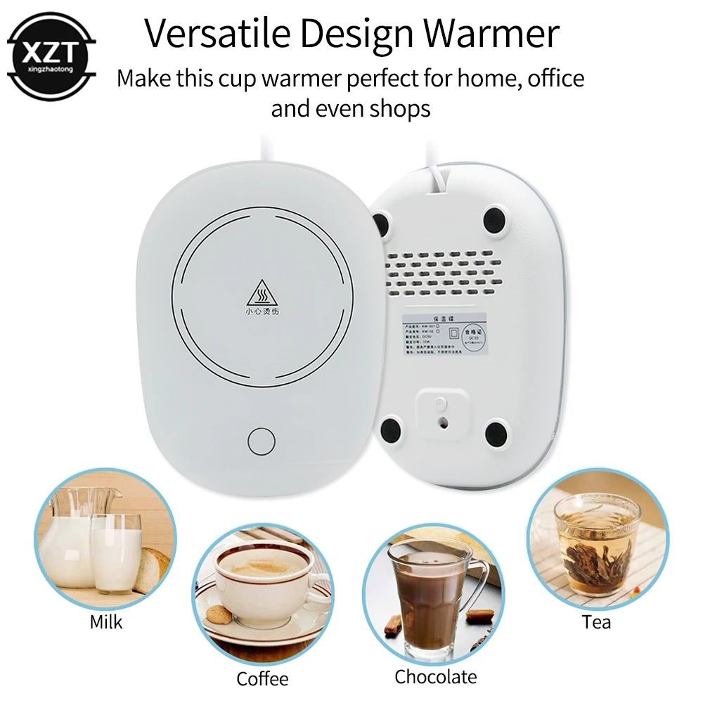 1PCS NEWEST USB EU Plug Cup Warmer Insulation CUP Thermostat Coaster for Home Office Daily Beverage Coffee Milk Cup Heating Pad