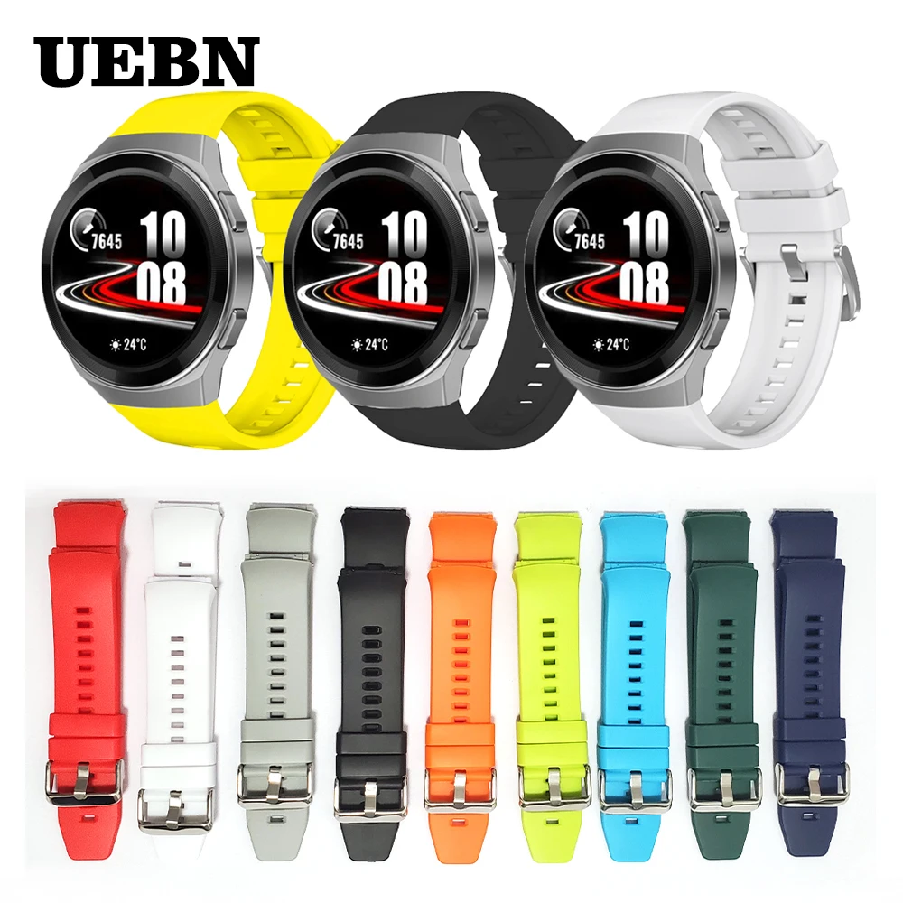 

Ремешок UEBN силиконовый спортивный сменный однотонный для наручных часов HUAWEI WATCH GT 2e GT2e, официальный стиль