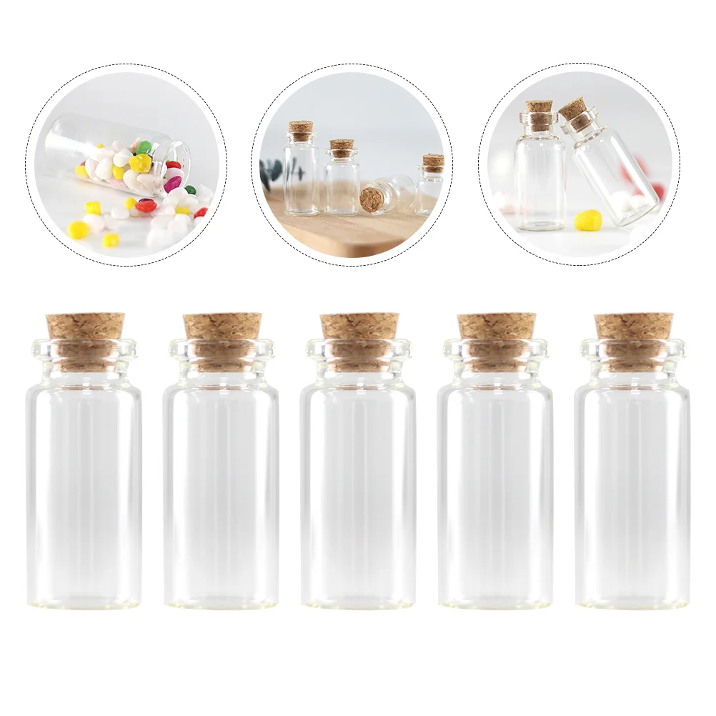 

Terrariums 100Pcs 30Ml Cork Stopper Glass Bottles Small Glass Favor Jars Mini Glass Bottles Cork Jars Diy Decoration Mini