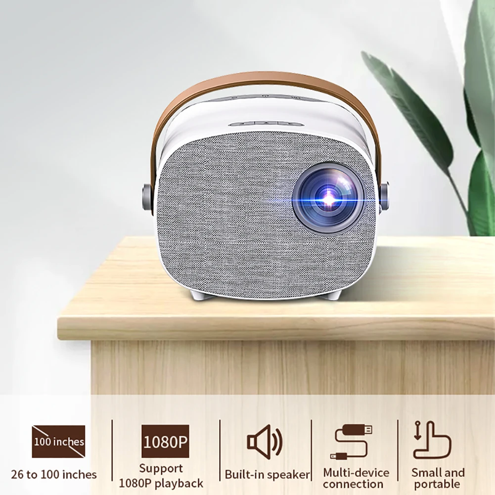

Portable Mini Projector Handle WIFI Video Playback Home Beamers For Office Theater Home