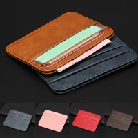 5 card slots fashion card holder solid color business card case vintage bank card protective cover durable korean wallet 2022