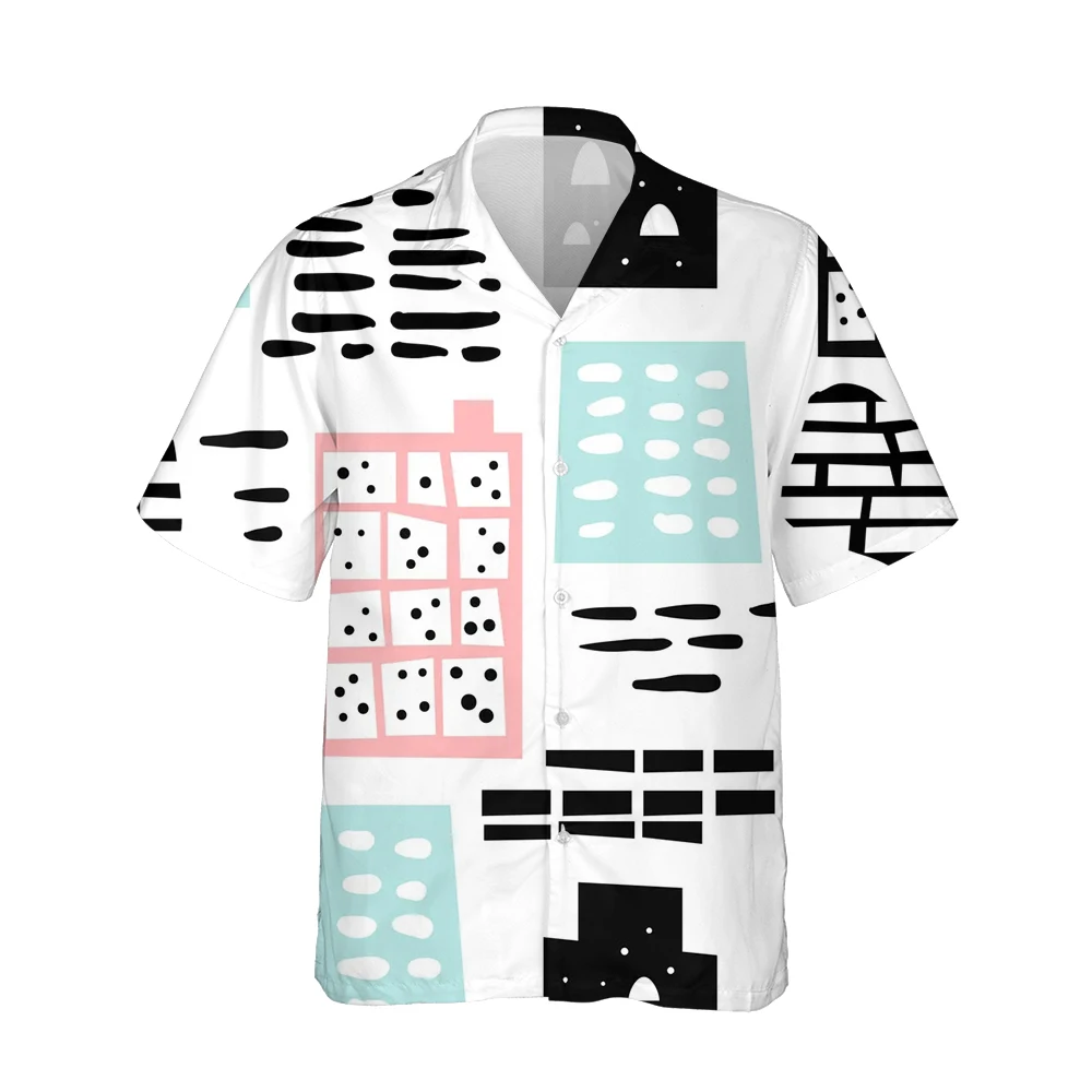 Jumeast 3d Abstract Hand-painted Printed Hawaiian Shirt Men Short Sleeve Harajuku Street Style Shirts for Men Casual Loose Tops