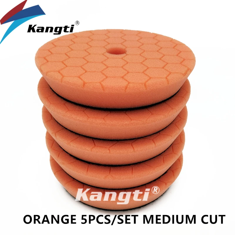 Kangti 5/6 дюймов комплект полировальных подушечек для автомобиля, самоклеящаяся полировальная губка для вощения, шерстяная полировальная подушечка для полировки автомобиля, дрель
