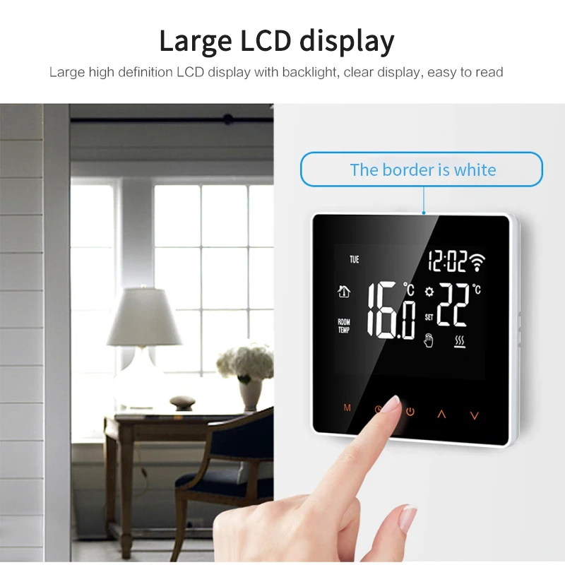 

Tuya Zigbee Smart Thermostat Electric Floor Heating LCD Water And Gas Boiler Temperature Voice Remote Control For Google Alexa