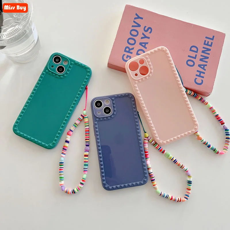 

Fashion Love Hearts Bracelet Silicone Soft TPU Case For Samsung galaxy Note 10 20 S20 Plus S20 FE J7 J2 Prime A11 A21 A31 Cover