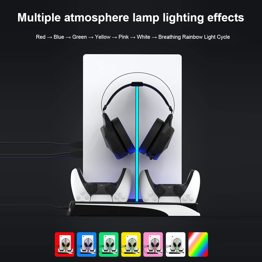 

Универсальный настольный геймпад с RGB-подсветильник кой, вертикальное охлаждающее основание, многофункциональный держатель с двойным вент...