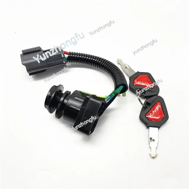 High quality excavator accessories Kubota short foot ignition switch U15 U30 KX155 163 165 ignition key start switch lock