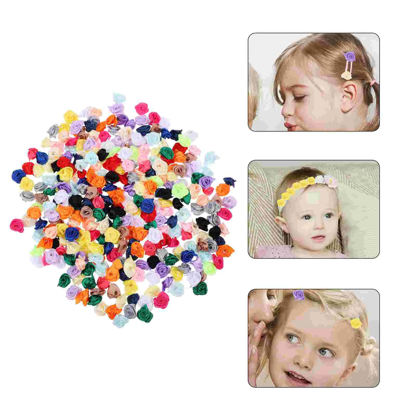 

Ribbon Rose Mini Flower Flowers Fabric Small Roses Headsbows Satin Crafts Embellishment Silk Faux Fake Bow Appliques Rosette