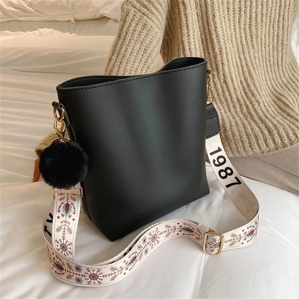 

Женская кожаная сумка-ведро, наплечная поясная сумка с принтом, Женская дорожная сумка, большая сумка