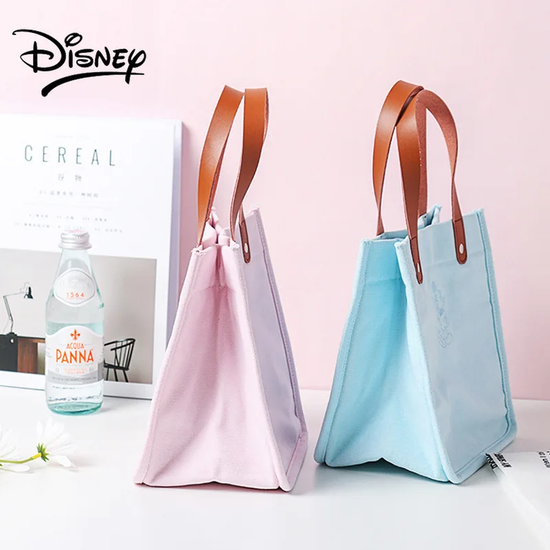 Authentic Disney Canvas Aluminum Foil Rice Bag Handbag Student Office Worker Lunch Picnic Bag Large Capacity Bags for Women