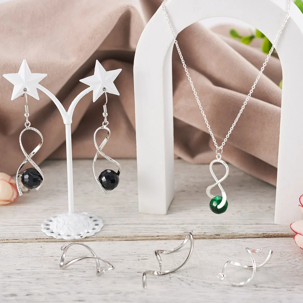 24Pcs Twist Brass Ice Pick Pinch Bails Pendant Clips Clasp Hook For DIY Handmade Earrings Jewelry Making Findings Accessories