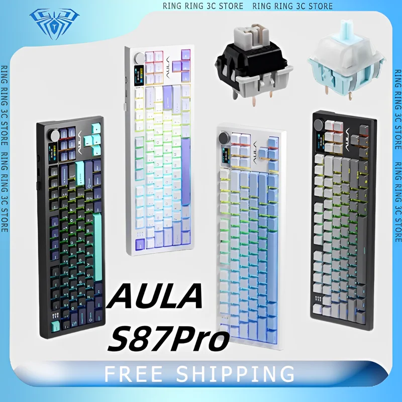 Клавиатура игровая механическая трехрежимная с поддержкой Bluetooth на