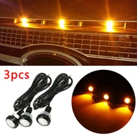 3 pcs car grille lights amber led lamps front rear side marker lights 3000k 12v 3w parking lamps for ford f 150 raptor