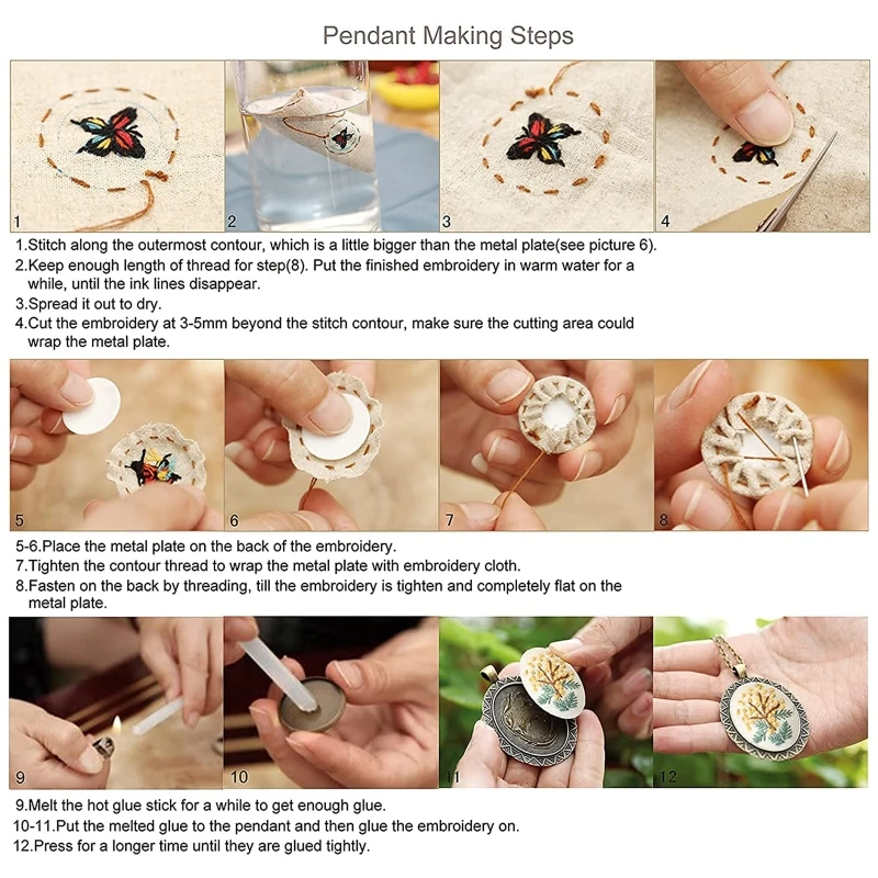 

Набор модных подвесок для вышивки с ножницами, 4 упаковки, инструкции, ожерелье «сделай сам», художественные изделия, наборы для вышивки кре...