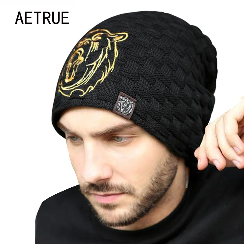 

Beanies Knit Hat Men Winter Hats For Men 2023 Brand Bonnet Skullies Winter Men's Hat Fur Warm Caps Skull Mask Balaclava Wolf Cap